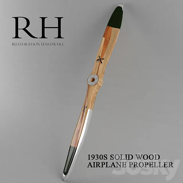 1930S SOLID WOOD AIRPLANE PROPELLER 3DModel