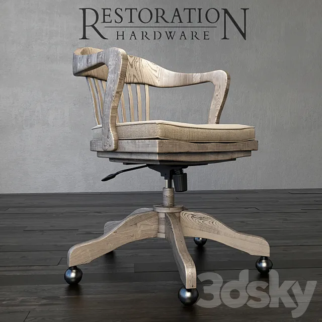 1940s Banker's Chair 3D Model