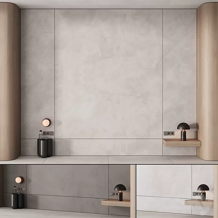 195 wall composition 01 bedroom headboard kit 01 3D Model Free