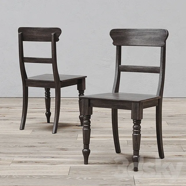19TH C. ENGLISH SCHOOLHOUSE SIDE CHAIR 3D Model