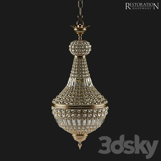 19th C. French Empire Crystal Chandelier Small 3DModel