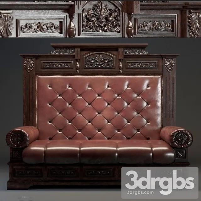 19th Century Antiques Sofa 01 3D Model Free