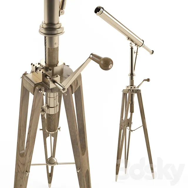 19th_c._parisian_brass_telescope 3DModel