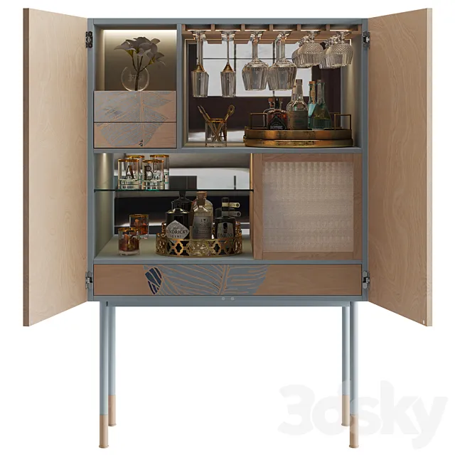 1st DIBS 21st Century Basjoo Bar Cabinet 3D Model