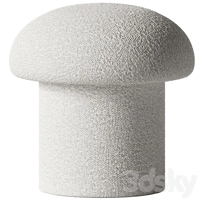 1st Dibs - White Boucle Mushroom Ottoman 3DModel