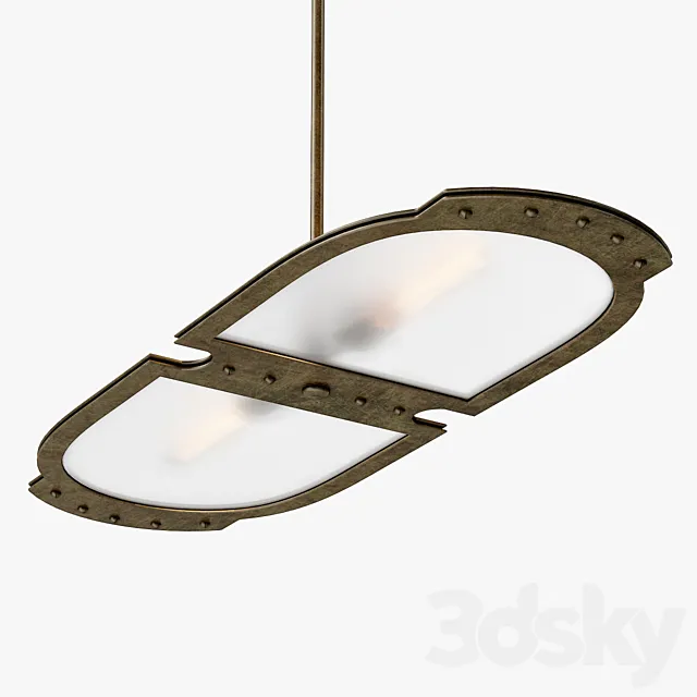 1stdibs Large Double-Plate Frosted Glass Pendent 3D Model