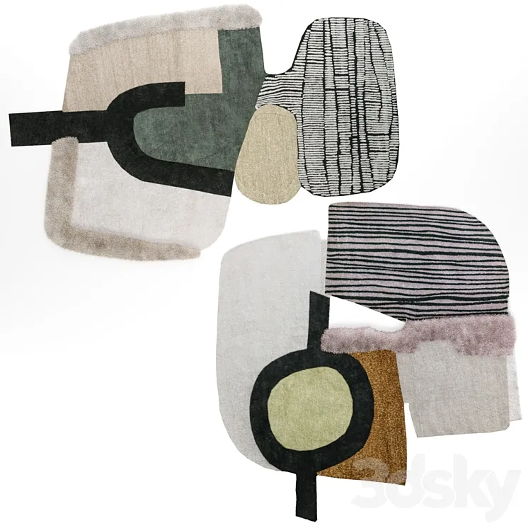 2 Carpets BAXTER - HIMANI D and HIMANI E 3D Model Free