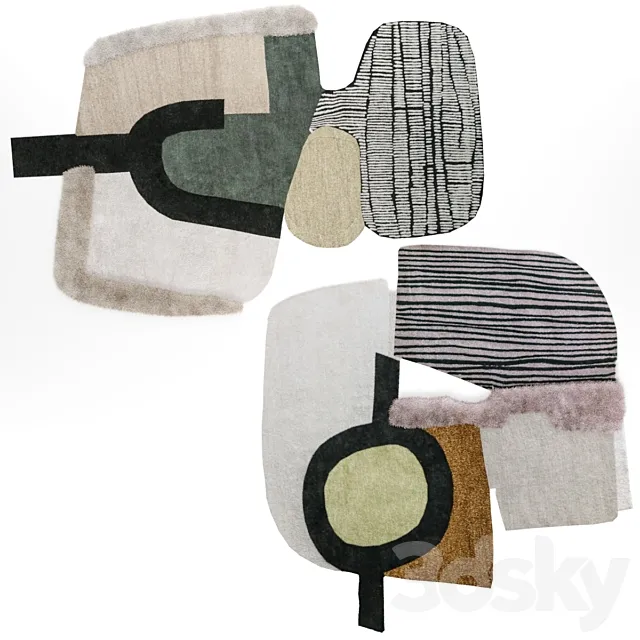 2 Carpets BAXTER - HIMANI D and HIMANI E 3DModel