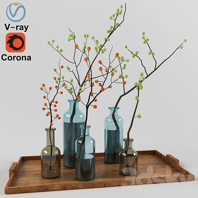 2 cherry branches 3D Model