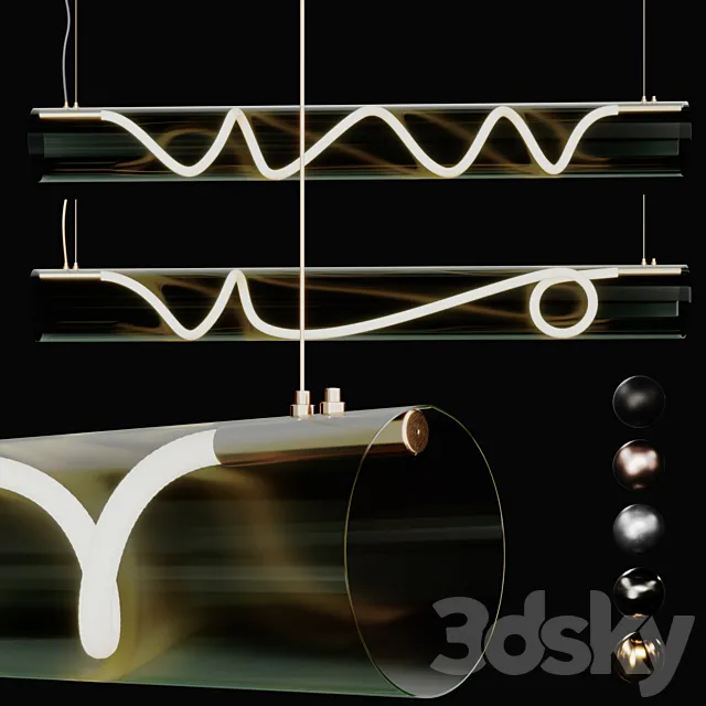 2 Luke Lamp Pendant light (Vessel Suspension_5ft) | 2lights | | 5mat | 3D Model