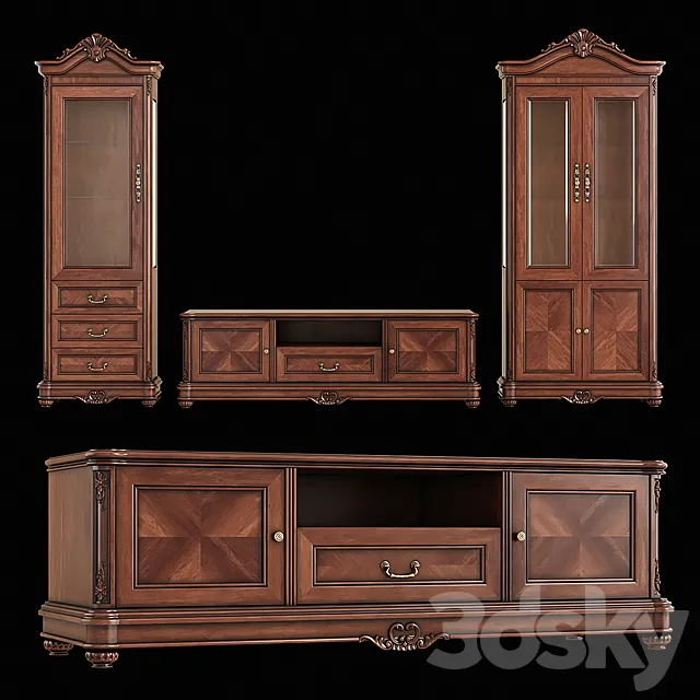 2 sideboards and a curbstone 3DModel