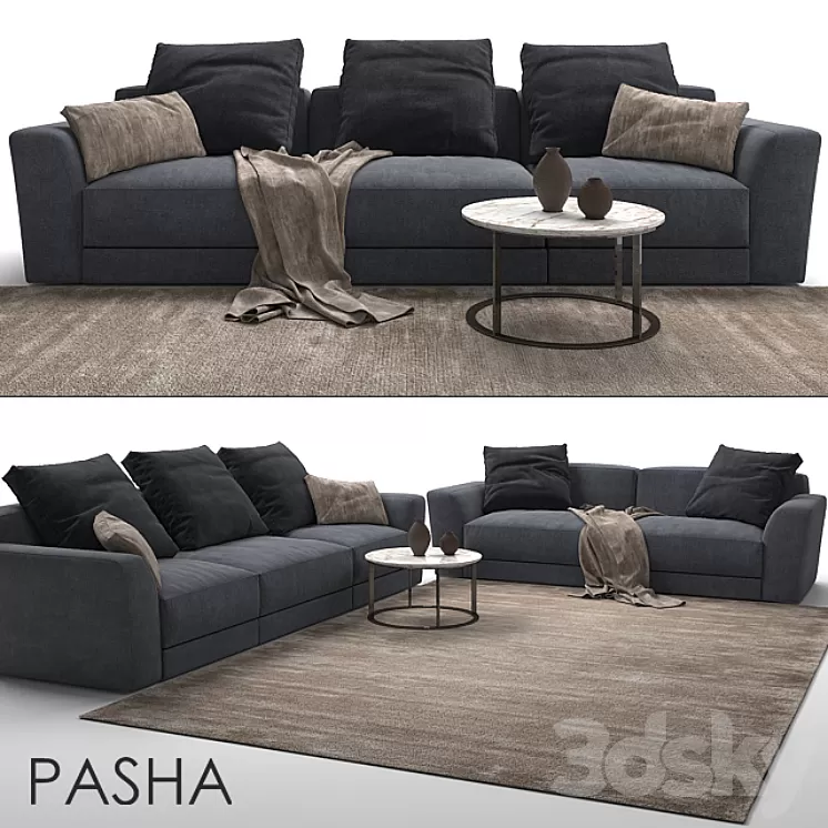 2 Sofa Jesse Pasha 3D Model