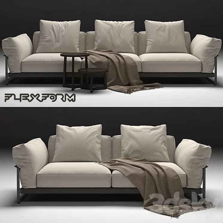 2 Sofas FLEXFORM ZENO LIGHT 3D Model