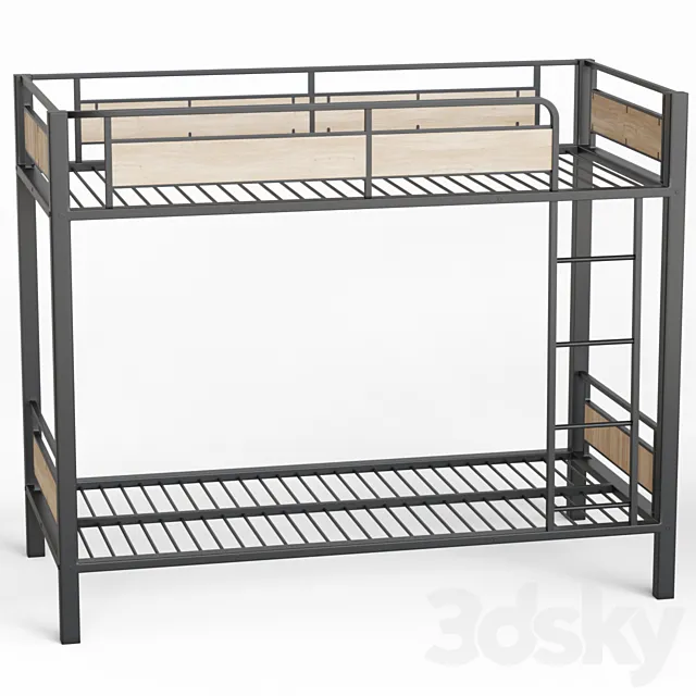 2-tiered bed with bed bases Hiba 3D Model