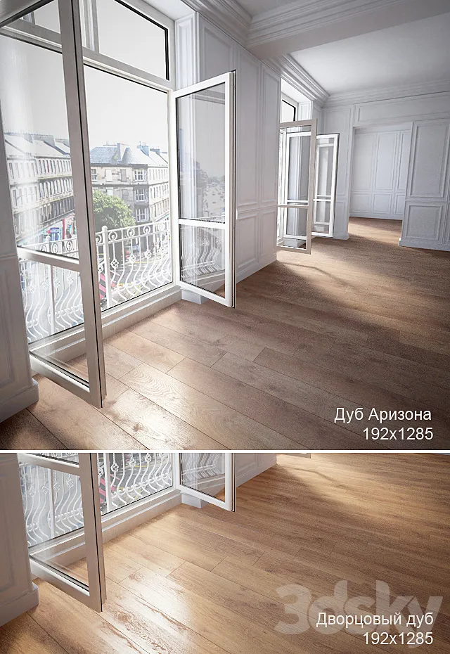2 types of parquet: Oak Arizona Oak Highland 3D Model