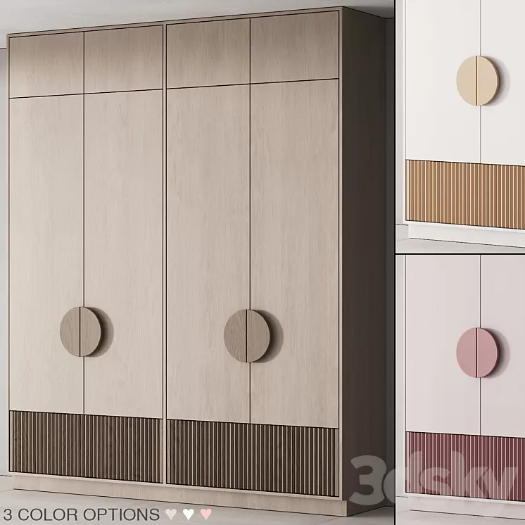 200 furniture for children 02 cupboard in 3 options 01 3D Model Free
