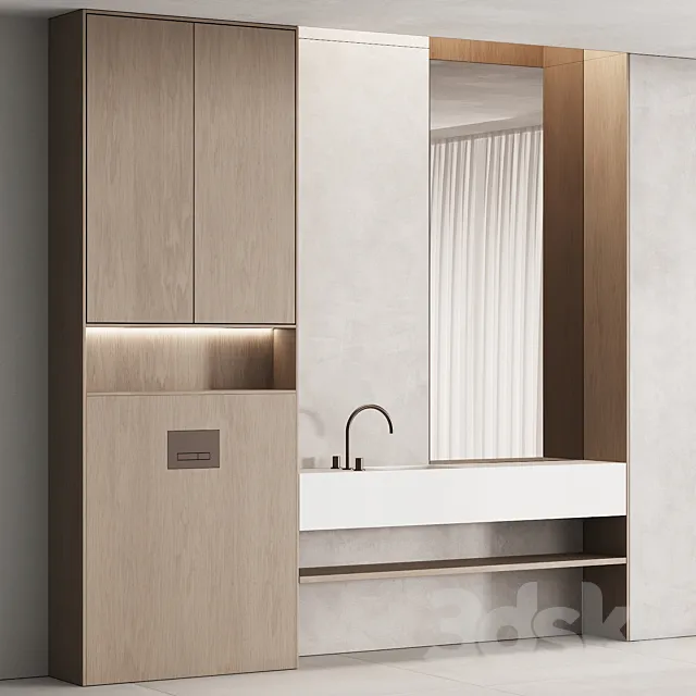 201 bathroom furniture 05 minimal modern wood 01 3DModel