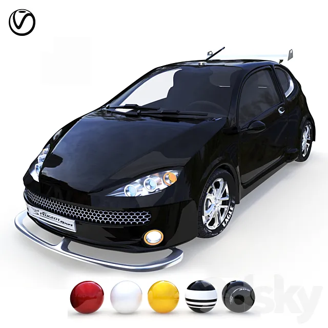 206 Peugeot V8 3D Model