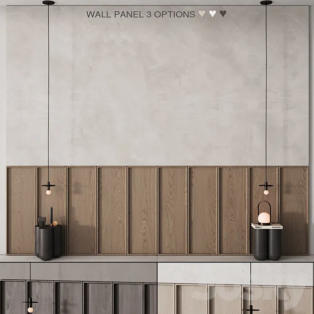 206 wall composition 05 bedroom headboard kit 02 3D Model