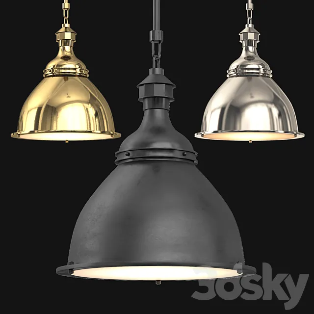 20TH C. ENGLISH CLOCHE PENDANT 3D Model