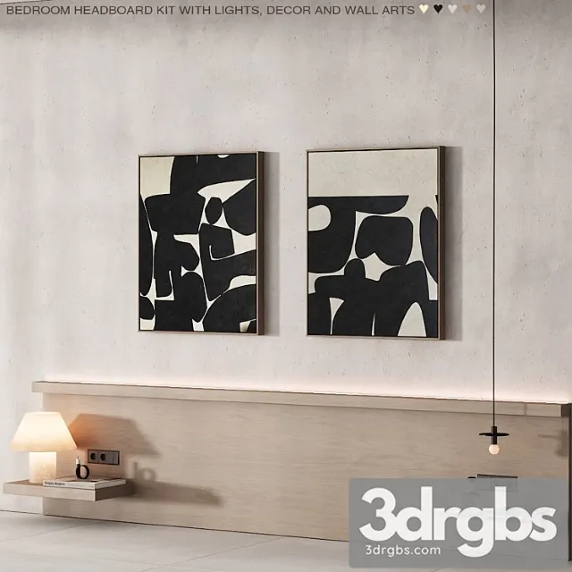 225 Wall Composition 08 Bedroom Headboard Kit 03 3D Model Free