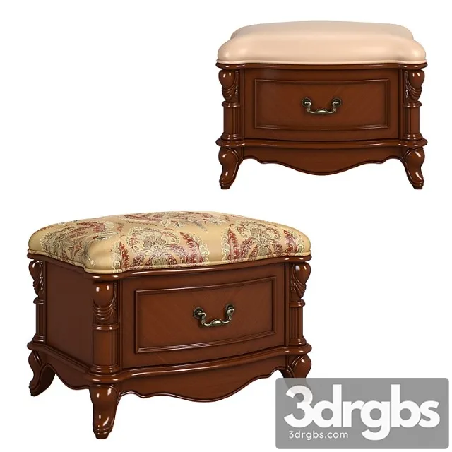 230 1 Carpenter Casual Chair Foot Stool With One Drawer 680x480x469 3D Model Free