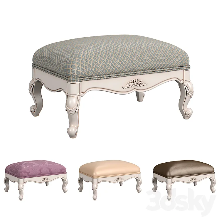 230 Carpenter Casual chair foot stool 683x483x305 3D Model Free