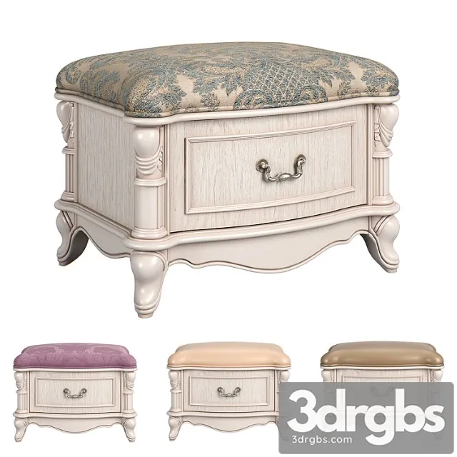 230 Carpenter Casual Chair Foot Stool With One Drawer 680x480x469 3D Model Free