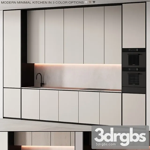 233 Modern Kitchen 11 Minimal Modern 3 Options 00 3D Model Free