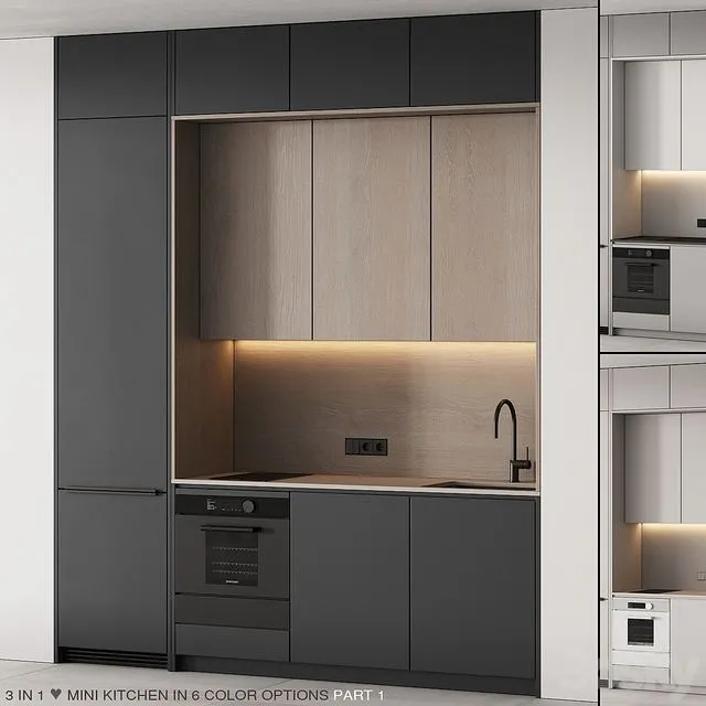 235 Modern Kitchen 13 Mini Kitchen 02 PART 1 3D Model