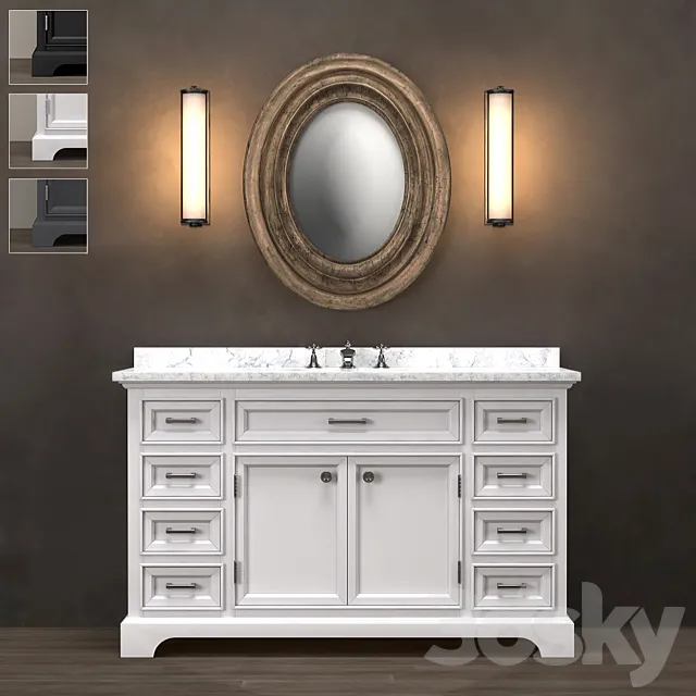 23800867 Wide Washbasin Kent (3 colors) 3D Model