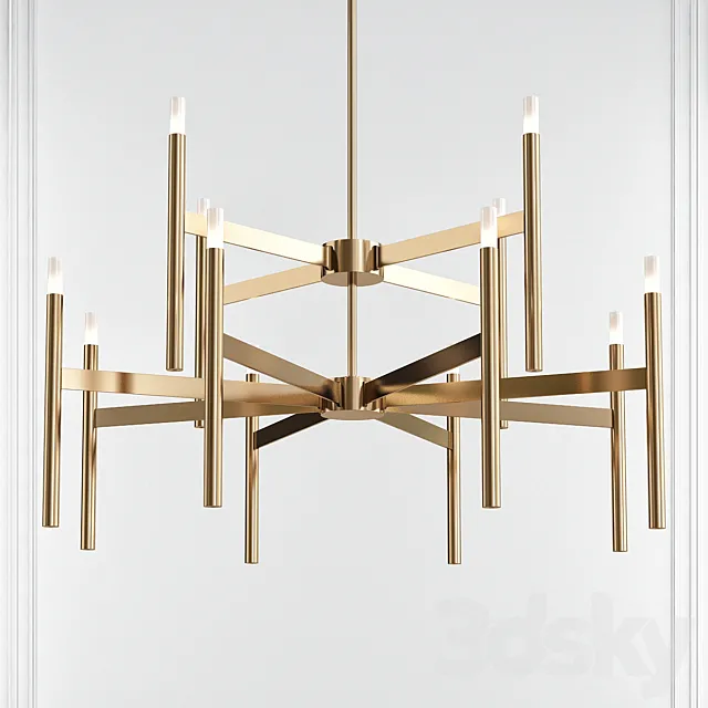 24 – Light Sputnik Modern Linear LED Chandelier 3D Model