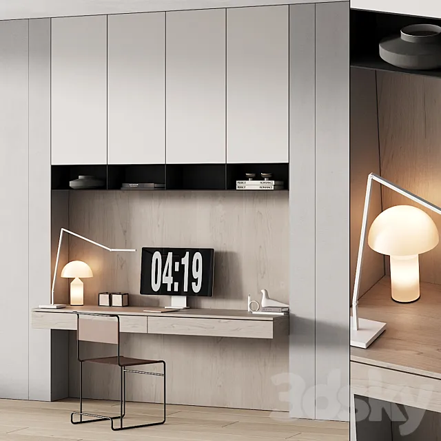 244 office furniture 09 workplace 05 minimal warm vintage 01 3DModel
