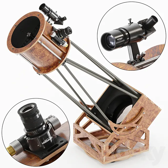 250 mm. dobson mount telescope 3DModel