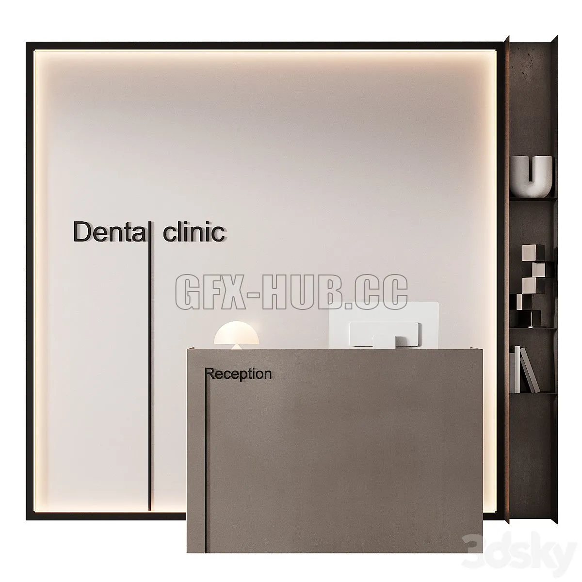 254 office furniture 13 reception desk 08 3D Model