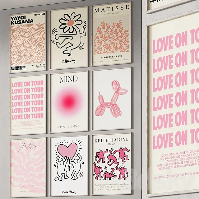 256 frame models 01 pink vibe posters 01 3D Model