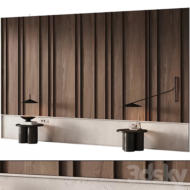 268 wall composition 10 bedroom headboard kit 05 3D Model Free