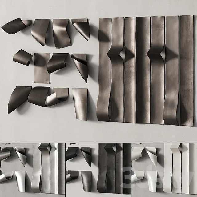 280 decorative wall art 12 metal wall sculptures P01 3D Model