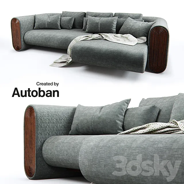280CR UNION CORNER UNIT SOFA 3D Model