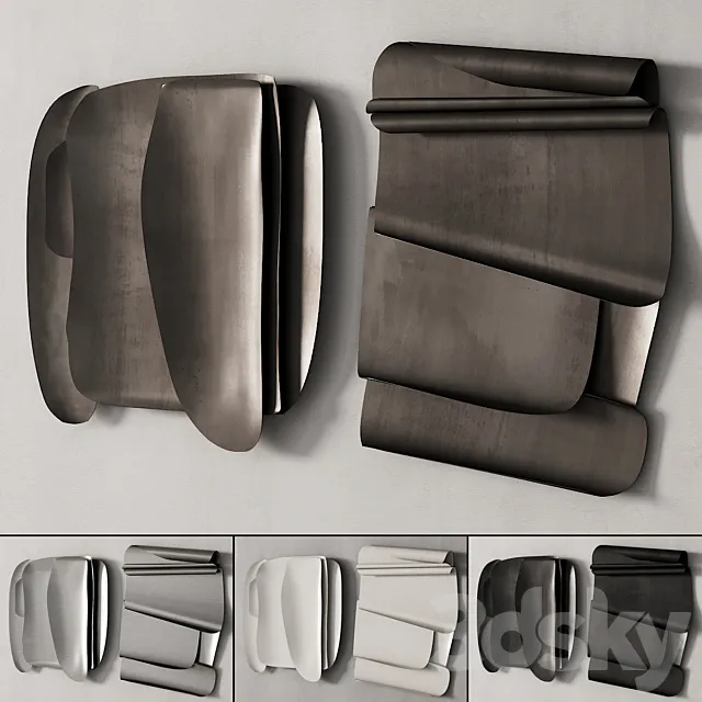 281 decorative wall art 13 metal wall sculptures P02 by Yyo Hai 3D Model