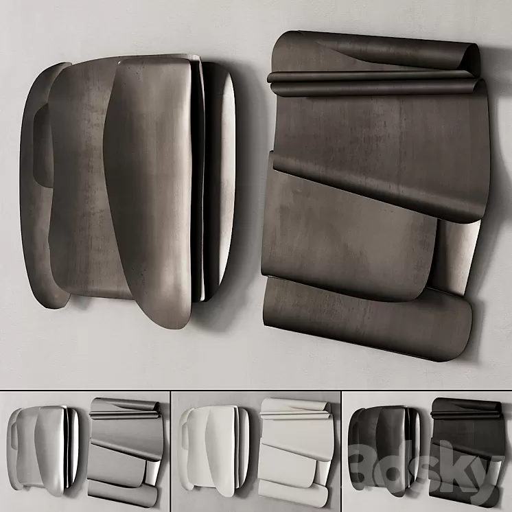 281 decorative wall art 13 metal wall sculptures P02 by Yyo Hai 3D Model Free