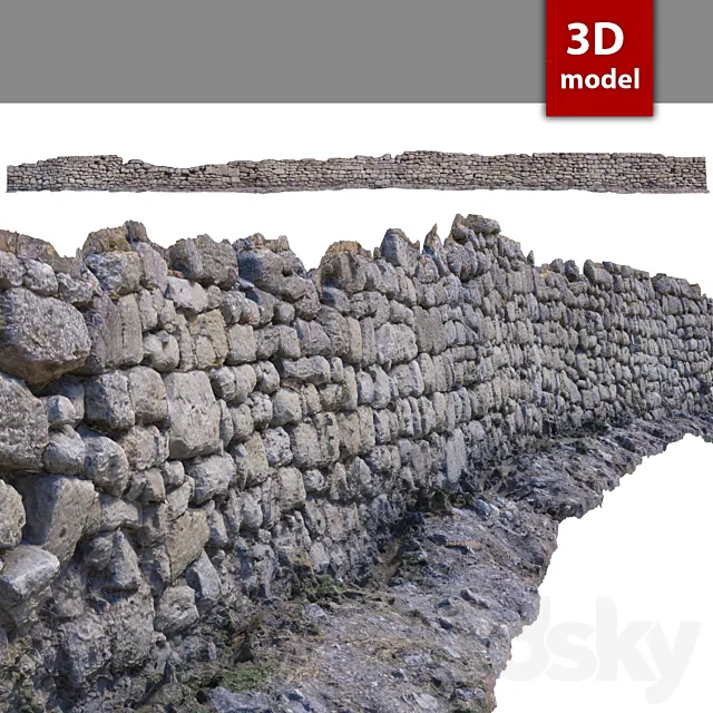 290 Stone Wall 3D Model