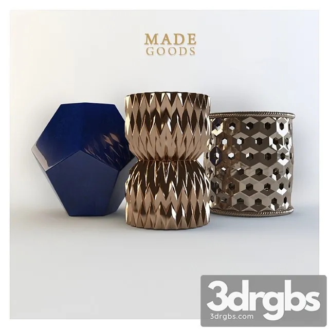 3 ceramic stools from the company Madegoods 3D Model Free