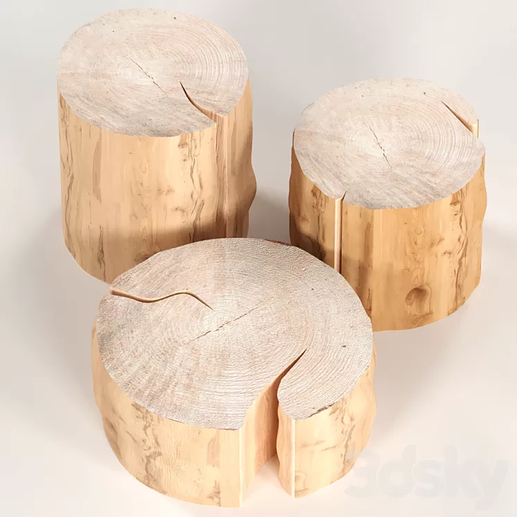 3 coffee table stump. 3D Model