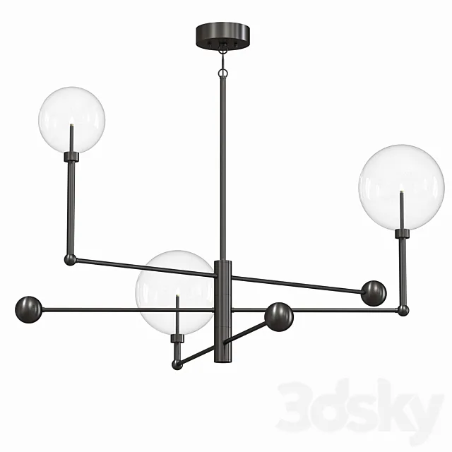 3-Light Chandelier in Oil Rubbed Bronze 3D Model