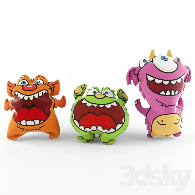 3 pillows monster 3D Model