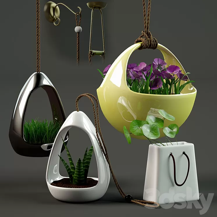 3 pots 3D Model