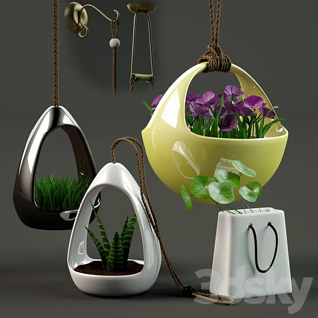 3 pots 3DModel