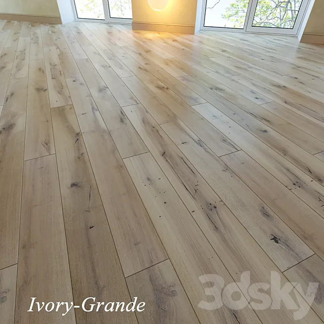 3 types of flooring Barlinek a collection of oak Pure Vintage. 3D Model