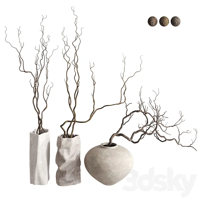 3 Vases with Branches Set Free Download